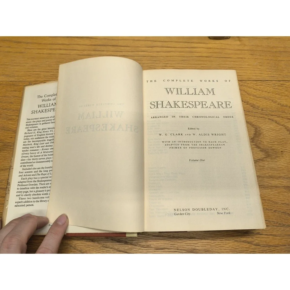 The Complete Works Of William  Shakespeare Two Volumes Hardcover Dustjackets Inc